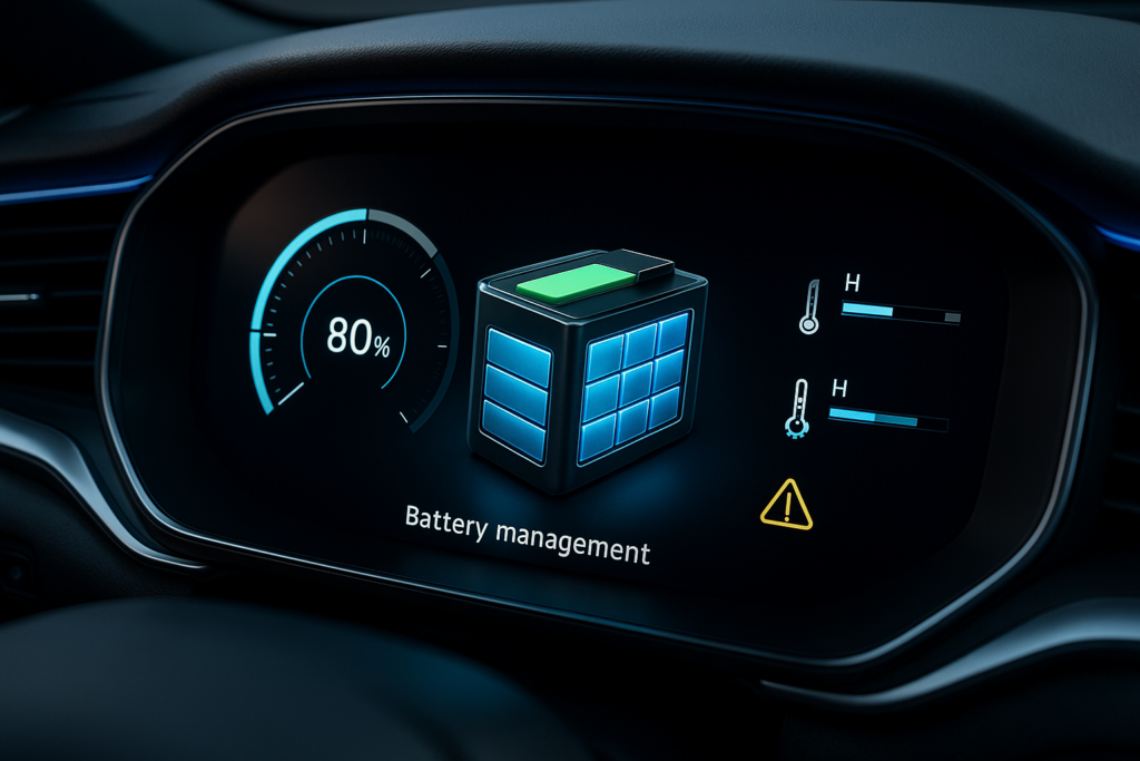 Sistema di gestione batteria BMS auto elettrica, schermo di controllo sicurezza