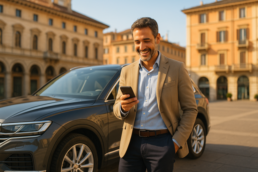 Privato italiano confronta offerte di noleggio a lungo termine senza anticipo su smartphone