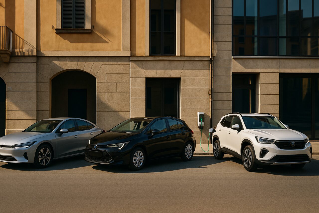 Confronto tra veicoli elettrici EV, ibridi HEV e ibridi plug-in PHEV in noleggio a lungo termine in Italia