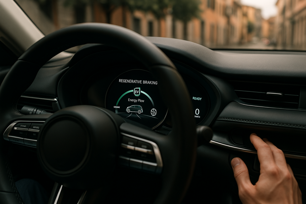 Freno motore e rigenerazione energia in auto ibrida a noleggio lungo termine