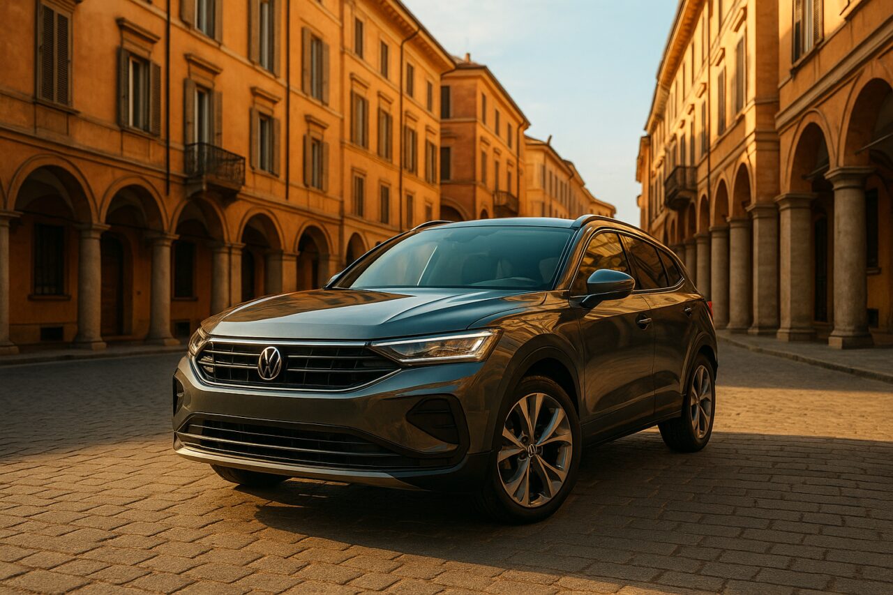 Noleggio flessibile auto in Italia 2026: SUV moderno parcheggiato in una città italiana