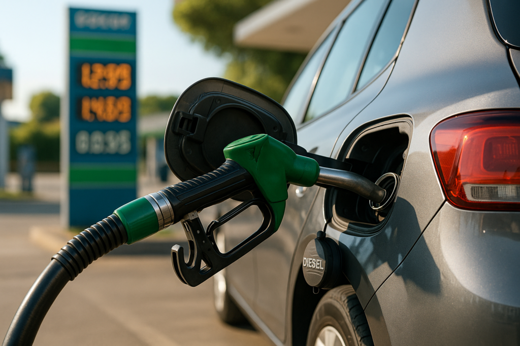 Rifornimento carburante alla pompa bianca low cost con risparmio sul prezzo al litro